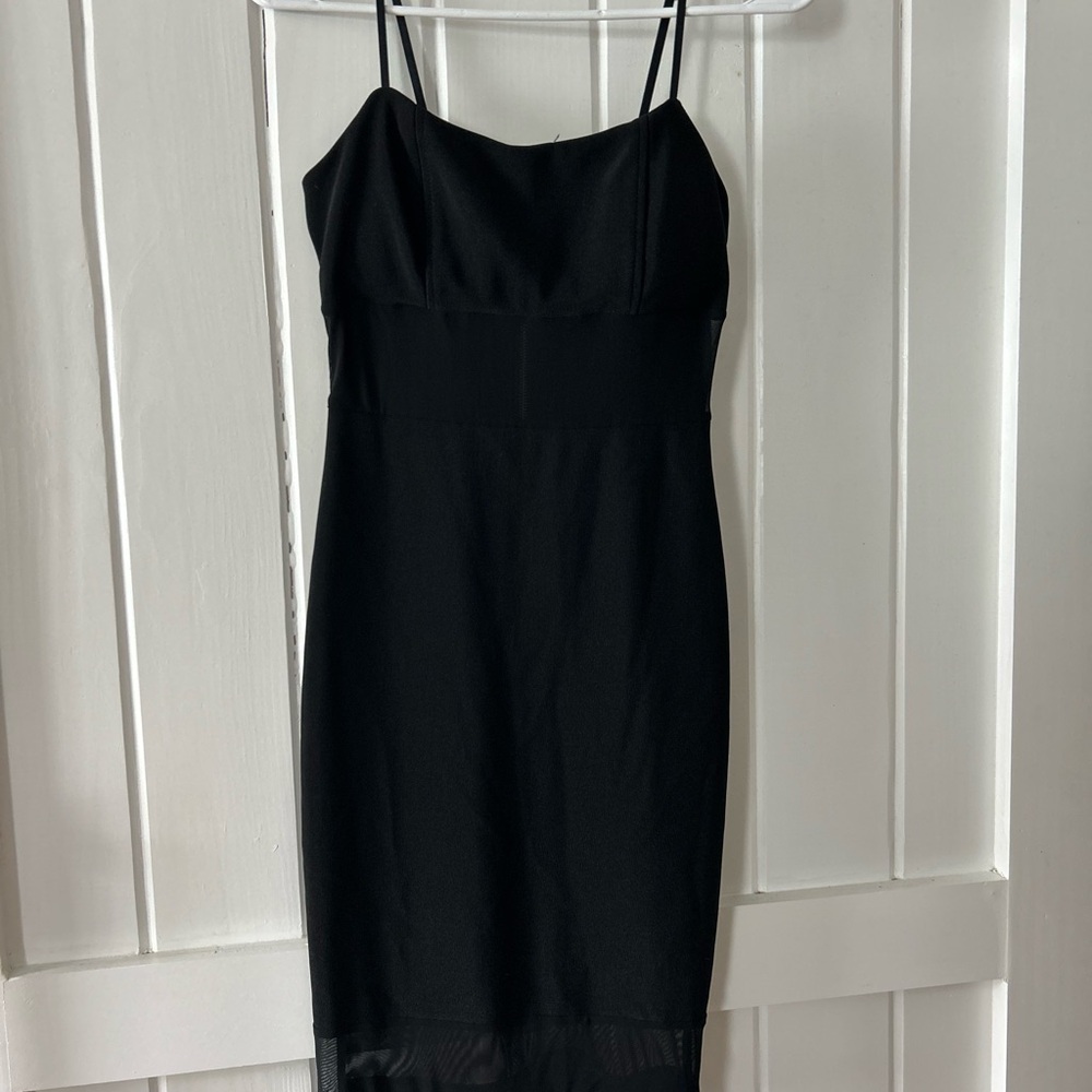 Emerald Sundae Black Spaghetti Strap Midi Dress